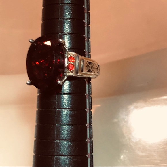 💕Stunning Gems en Vogue Garnet925/18K Garnet Ring - Picture 6 of 16